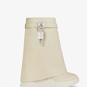 Givenchy Ivory Boots with Metallic Detail